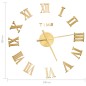 vidaXL Reloj 3D de pared con diseño moderno dorado 100 cm XXL vidaXL Reloj 3D de pared con diseño moderno dorado 100 cm XXL