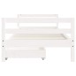 vidaXL Estructura cama niños con cajones madera pino blanco 90x200 cm vidaXL Estructura cama niños con cajones madera pino blanco 90x200 cm