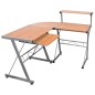 vidaXL Escritorio de esquina madera contrachapada marrón 132x112x99 cm vidaXL Escritorio de esquina madera contrachapada marrón 132x112x99 cm