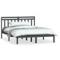 vidaXL Estructura de cama de madera maciza de pino gris 140x200 cm vidaXL Estructura de cama de madera maciza de pino gris 140x200 cm