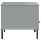 vidaXL Mesa de centro patas metal OSLO madera maciza gris 85x50x45 cm vidaXL Mesa de centro patas metal OSLO madera maciza gris 85x50x45 cm