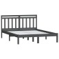 vidaXL Estructura de cama de madera maciza de pino gris 140x200 cm vidaXL Estructura de cama de madera maciza de pino gris 140x200 cm