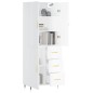 vidaXL Aparador alto madera contrachapada blanco brillo 69,5x34x180 cm vidaXL Aparador alto madera contrachapada blanco brillo 69,5x34x180 cm