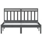 vidaXL Estructura de cama de madera maciza de pino gris 140x200 cm vidaXL Estructura de cama de madera maciza de pino gris 140x200 cm