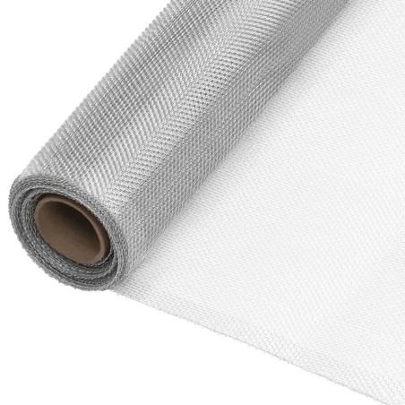 vidaXL Malla mosquitera de aluminio plateada 80x1000 cm