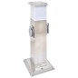 vidaXL Columna con enchufes de jardín con lámpara acero inoxidable vidaXL Columna con enchufes de jardín con lámpara acero inoxidable