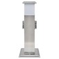 vidaXL Columna con enchufes de jardín con lámpara acero inoxidable vidaXL Columna con enchufes de jardín con lámpara acero inoxidable