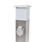 vidaXL Columna con enchufes de jardín con lámpara acero inoxidable vidaXL Columna con enchufes de jardín con lámpara acero inoxidable