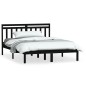 vidaXL Estructura de cama de madera maciza de pino negro 140x200 cm vidaXL Estructura de cama de madera maciza de pino negro 140x200 cm
