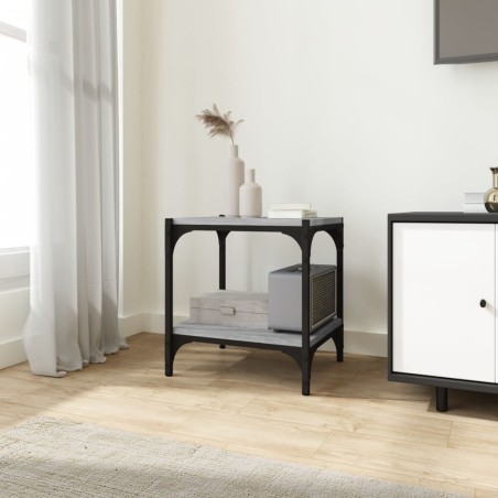 vidaXL Mueble para TV contrachapada y acero gris Sonoma 40x33x41 cm