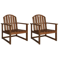 vidaXL Sillones de jardín 2 uds madera acacia maciza