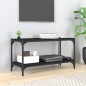 vidaXL Mueble para TV madera contrachapada y acero negro 80x33x41 cm vidaXL Mueble para TV madera contrachapada y acero negro 80x33x41 cm
