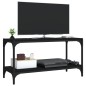vidaXL Mueble para TV madera contrachapada y acero negro 80x33x41 cm vidaXL Mueble para TV madera contrachapada y acero negro 80x33x41 cm