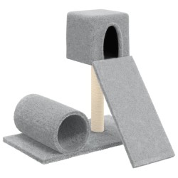 vidaXL Rascador para gatos con postes de sisal gris claro 59 cm