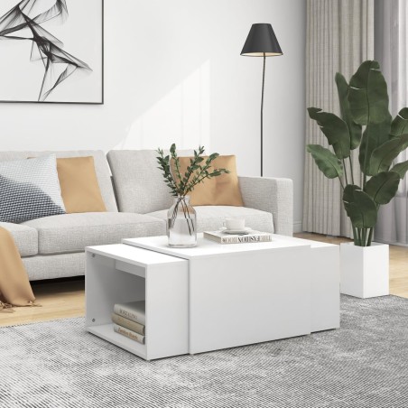 vidaXL Set mesas de centro apilables madera contrachapada 60x60x38 cm