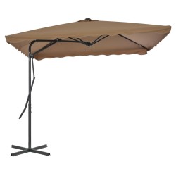vidaXL Sombrilla de jardín con palo de acero  250x250 cm gris topo