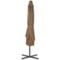 vidaXL Sombrilla de jardín con palo de acero 250x250 cm gris topo vidaXL Sombrilla de jardín con palo de acero 250x250 cm gris topo