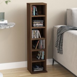 vidaXL Estantería de CD madera contrachapada roble marrón 21x20x88 cm
