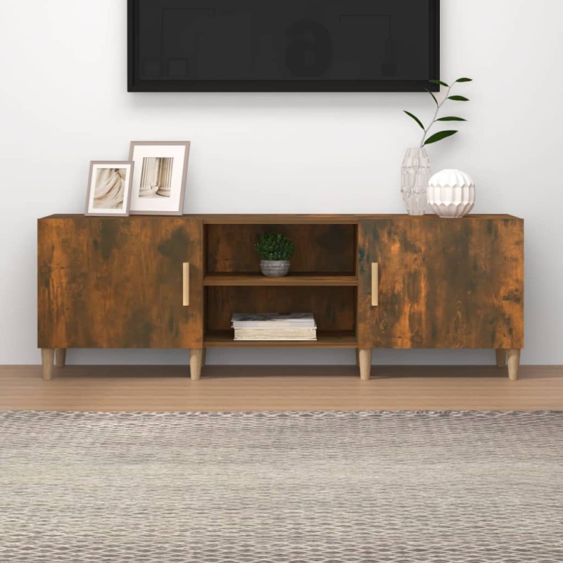 vidaXL Mueble de TV madera contrachapada roble ahumado 150x30x30 cm