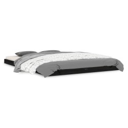 vidaXL Estructura de cama madera maciza de pino negro 140x200 cm