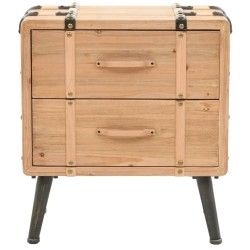 vidaXL Mesita de noche madera maciza de abeto 50x35x57 cm