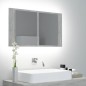 vidaXL Armario espejo baño luz LED acrílico gris hormigón 80x12x45 cm vidaXL Armario espejo baño luz LED acrílico gris hormigón 80x12x45 cm