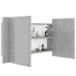vidaXL Armario espejo baño luz LED acrílico gris hormigón 80x12x45 cm vidaXL Armario espejo baño luz LED acrílico gris hormigón 80x12x45 cm