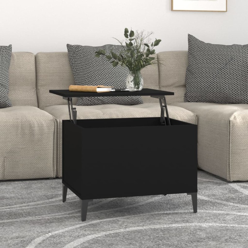 vidaXL Mesa de centro madera contrachapada negro 60x44,5x45 cm vidaXL Mesa de centro madera contrachapada negro 60x44,5x45 cm