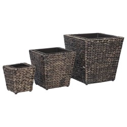 vidaXL Conjunto de arriates 3 piezas jacinto de agua marrón