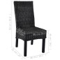 vidaXL Sillas de comedor ratán Kubu y madera mango negro 2 unidades vidaXL Sillas de comedor ratán Kubu y madera mango negro 2 unidades