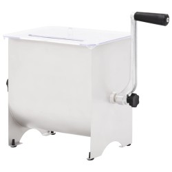 vidaXL Mezcladora de carne con tapa acero inoxidable plateado 