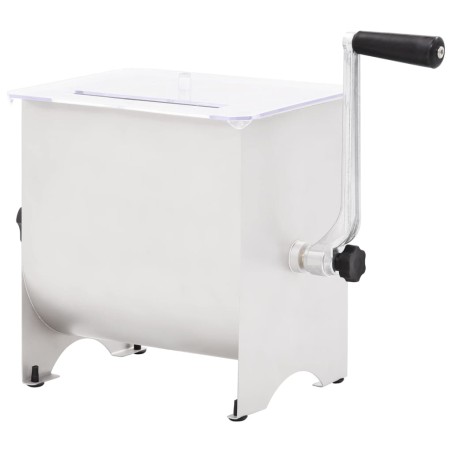 vidaXL Mezcladora de carne con tapa acero inoxidable plateado 