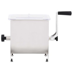 vidaXL Mezcladora de carne con tapa acero inoxidable plateado 