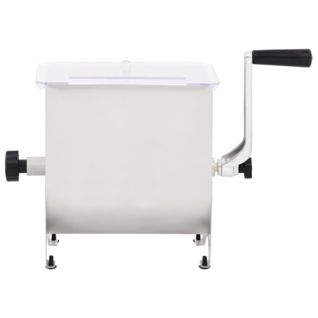 vidaXL Mezcladora de carne con tapa acero inoxidable plateado 