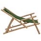 vidaXL Silla de playa de bambú y lona verde