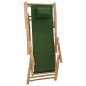 vidaXL Silla de playa de bambú y lona verde