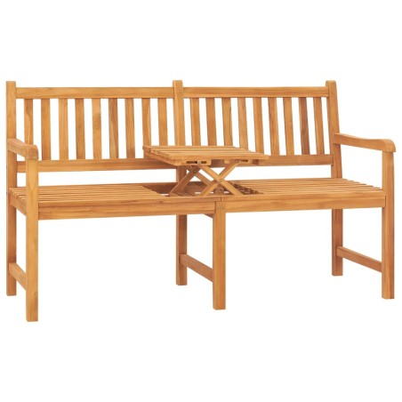 vidaXL Banco de jardín 3 plazas con mesa madera teca maciza 150 cm 