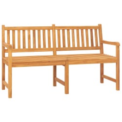 vidaXL Banco de jardín 3 plazas con mesa madera teca maciza 150 cm 