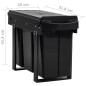 vidaXL Cubo de basura extraíble en armario de cocina cierre suave 36 L vidaXL Cubo de basura extraíble en armario de cocina cierre suave 36 L