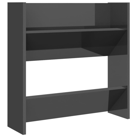 vidaXL Zapatero de pared madera contrachapada gris brillo 60x18x60 cm