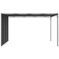 vidaXL Cenador de jardín con cortina lateral gris antracita 4x3x2,25 m vidaXL Cenador de jardín con cortina lateral gris antracita 4x3x2,25 m