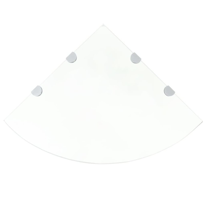 vidaXL Estante de esquina con soportes cromados vidrio blanco 45x45 cm