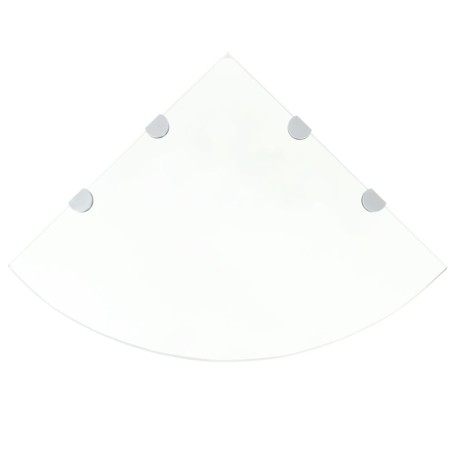 vidaXL Estante de esquina con soportes cromados vidrio blanco 45x45 cm