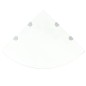 vidaXL Estante de esquina con soportes cromados vidrio blanco 45x45 cm
