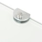 vidaXL Estante de esquina con soportes cromados vidrio blanco 45x45 cm