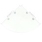 vidaXL Estante de esquina con soportes cromados vidrio blanco 45x45 cm