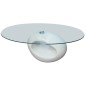 vidaXL Mesa de centro superficie ovalada de vidrio blanco brillante vidaXL Mesa de centro superficie ovalada de vidrio blanco brillante