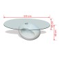 vidaXL Mesa de centro superficie ovalada de vidrio blanco brillante vidaXL Mesa de centro superficie ovalada de vidrio blanco brillante