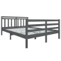 vidaXL Estructura de cama de madera maciza gris 140x190 cm vidaXL Estructura de cama de madera maciza gris 140x190 cm