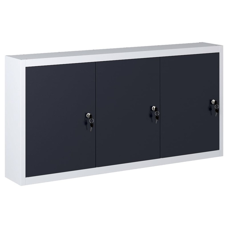 vidaXL Armario de herramientas de pared industrial metal gris y negro vidaXL Armario de herramientas de pared industrial metal gris y negro